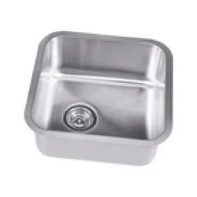 Sinkoro Undermount Kitchen Sink Stainless Steel Single Bowl Brushed Square Waste from B&Q