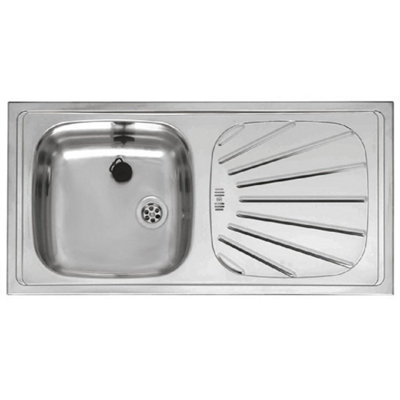 Reginox Alpha10 Kitchen Sink 1.0 Single Bowl Inset Stainless Steel Basket Waste from B&Q