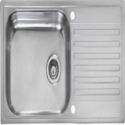 Reginox Minister 1.0 Bowl Inset Kitchen Sink Stainless Steel Reversible Waste from B&Q