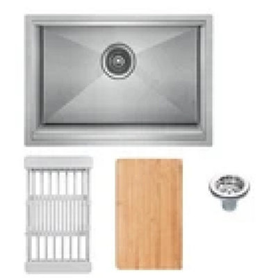 Sinkoro 1 Bowl Kitchen Sink Undermount Stainless Steel Drainer Chopping & Waste from B&Q