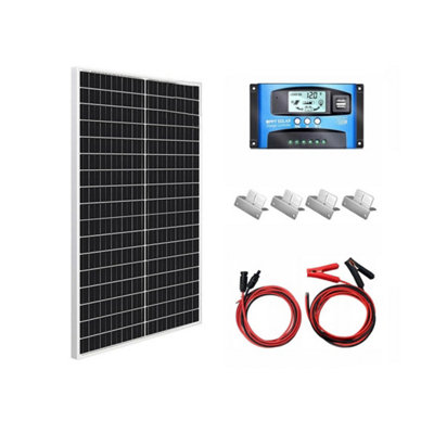12V Solar Panel Kit 120W Mono Battery Charger Boat Camping Caravan Rv Trailer from B&Q