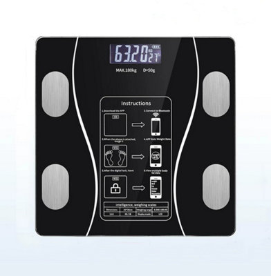 Body Fat Scale 180Kg Bluetooth Smart Bmi Digital Bathroom Wireless Weight & App from B&Q