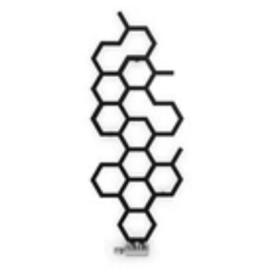  - 1220 X 486mm Terma Hex Designer Radiator Vertical Matt Black Single Panel