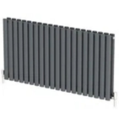 Anthracite Designer Radiator Horizontal Oval Column Double Panel Rad 600X1200mm from B&Q
