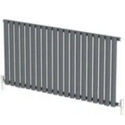 Anthracite Designer Radiator Horizontal Oval Column Single Panel Rad 600X1200mm from B&Q