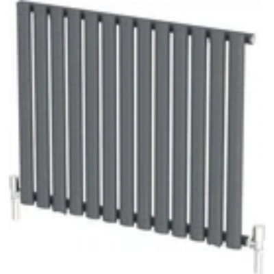  - Horizontal Oval Column Designer Radiator Single Panel Rad Anthracite 600X780mm