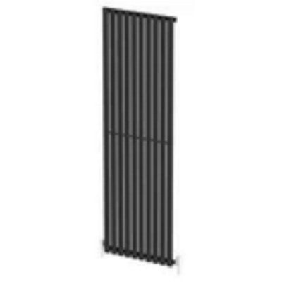  - Black Designer Radiator Vertical Oval Single Panel Rad 1800X600mm Steel Modern