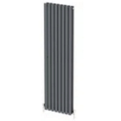  - Anthracite Designer Radiator Vertical Oval Column Double Panel Rad 1600X480mm