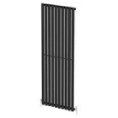  - Black Designer Radiator Vertical Oval Single Panel Rad 1600X600mm Steel Modern