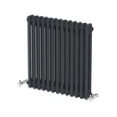  - Traditional Colosseum Horizontal Double Bar Column Radiator 600 X 605 Anthracite