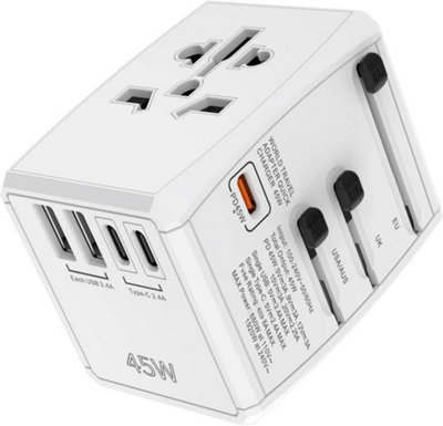 Universal Travel AdapterInternational Power Adapter White from B&Q