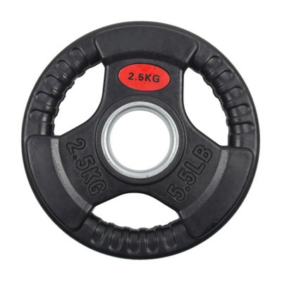 Olympic Weight Plates Tri Grip 2.5Kg To 5Kg Set Home Gym Fitness Strength from B&Q