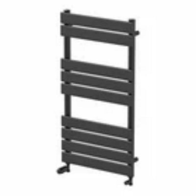B&Q Black Duratherm Flat Panel Heated Towel Rail Matt - 950 X 500Mm Size 9