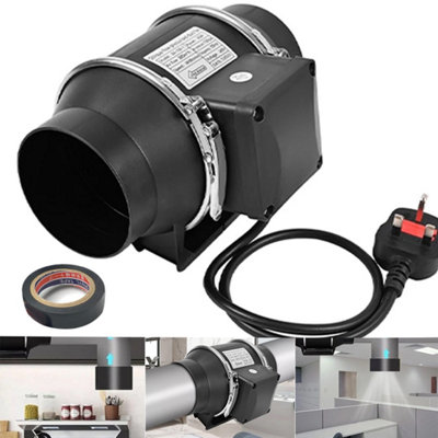 Hydroponics For Ventilation Uk Plug 4" Quiet Inline Extractor Fan Bathroom from B&Q