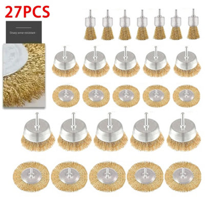 27 Pcs Rotary Drill Attachment Wheel Cup Flat Sanding Wire Brush Set from B&Q