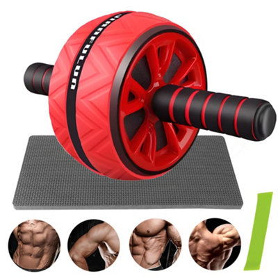 Red Roller Exercise Wheel Abdominal Core Strength Workout Muscle Cruncher from B&Q