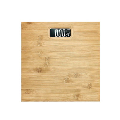 180Kg Led Body Weighing Scale Bamboo Platform Digital Bathroom Scales from B&Q