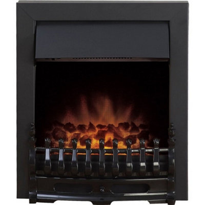 Adam Blenheim Black Inset Electric Fire Coal Heater Heating Real Flame Effect from B&Q