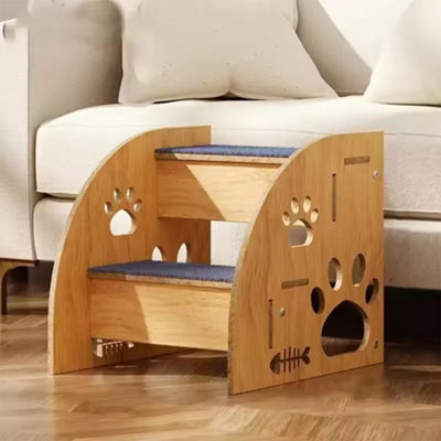 2 Steps Pet Ramp Wooden Dog Steps Stairs Cat Detachable Ladder For Bed Sofa from B&Q