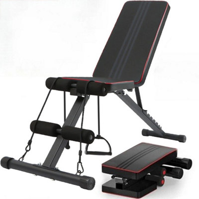 Foldable Weight Bench Adjustable Strength Training Full Body Workout Incline Gym from B&Q