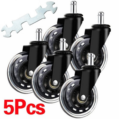5Pcs Universal Rotatable Casters For Home Office Chair Wheels Replacement from B&Q
