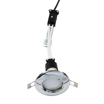 10 X Modern Chrome Gu10 Recessed Ceiling Spot Light Downlights Downlight Lights from B&Q