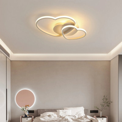 48W Led Ceiling Light Dimmable Modern Heart Chandelier Bedroom Remote Control from B&Q