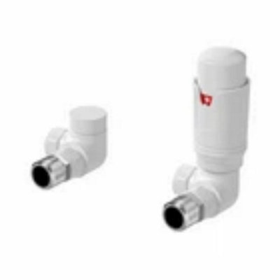  - Radiator Valve Heated Towel Rail Corner Thermostatic Trv Lockshield 15mm