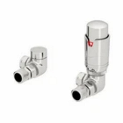  - Radiator Valve Heated Towel Rail Corner Thermostatic Trv Lockshield 15mm