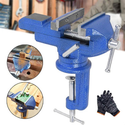  - 80mm Heavy Duty Clamp-On Vise 360Degrees Swivel Base Portable Table Bench Vice Clamp