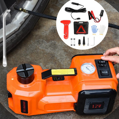 Electric Car Jack With Tire Inflator Pump 5 Ton 12V Hydraulic Car Jack Lift from B&Q