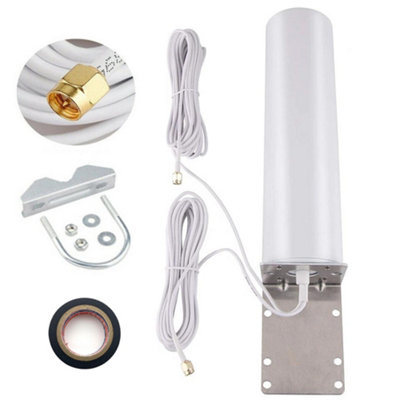 High Gain Wifi 3G 4G Lte Antenna Outdoor Signal Booster Aerial Dual Sma Male from B&Q