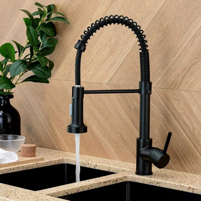  - Monobloc Kitchen Sink Mixer Tap With Pull Out Hose Spray Single Lever