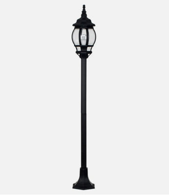  - Traditional Black Ip44 Outdoor Garden Bollard Light Lamp Post + 6W Led Gls Bulb