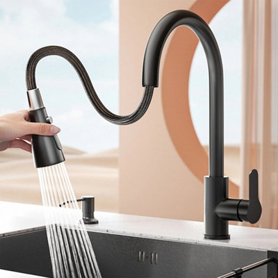  - Kitchen Sink Mixer Taps Pull Out Spout Spray Head Single Lever Modern Tap