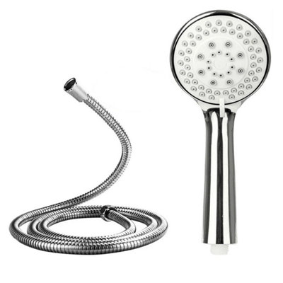 Shower Head Set Universal Multi Function Chrome Anti-Limescale Bath 1.5M Hose Uk from B&Q