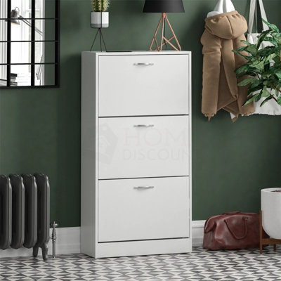 3 Drawer Shoe Cabinet Storage Cupboard Wooden from B&Q