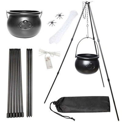 Witches Cauldron On Tripod With Light Yard Decor from B&Q