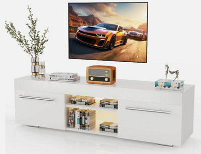  - High Gloss Tv Stand Cabinet W/ Led Rgb LightsRemote Control And Cfojekgandhwdn