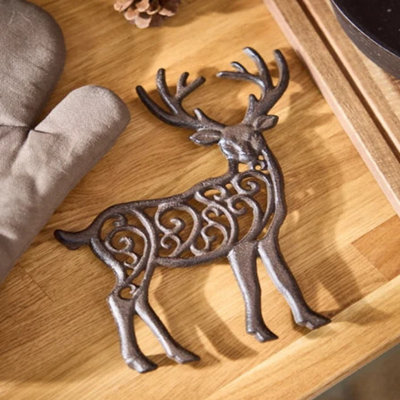  - Reindeer Cast Iron Trivet Recycled Iron