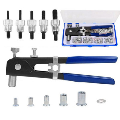 Threaded Nut Riveter Gun M3-M8 Insert Tool Riveter Rivnut Nutsert Kit Set 170Pcs from B&Q