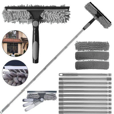 Telescopic Extendable Window Cleaner Equipment Glass Cleaning 4.5M Squeegee Uk from B&Q
