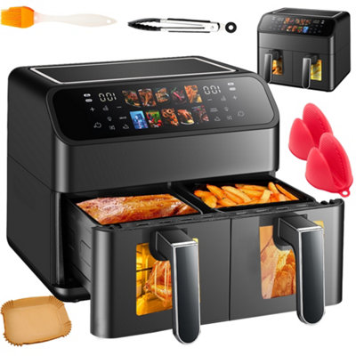 10L Air Fryer Dual Zone Digital Oven Cooker Oil Free Low Fat With 100 Tray Large from B&Q