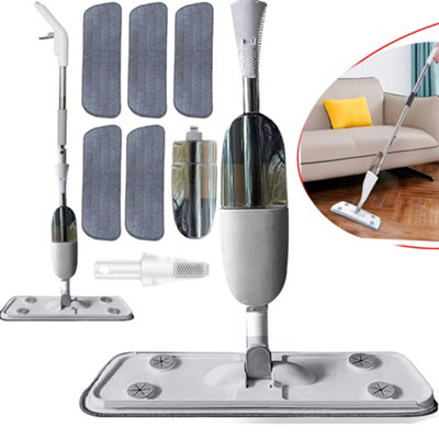 Spray Mop For Floor Cleaning 5 Reusable Microfibre Pads 550Ml Water Bottle Tank from B&Q