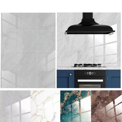 36Pcs Marble Tile Stickers Wall Sticker Self-Adhesive Stick On Kitchen Bathroom from B&Q