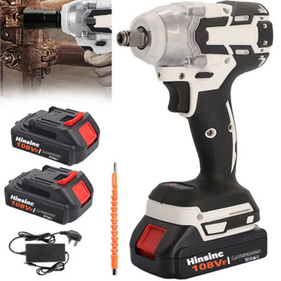 2 Battery 1000Nm 1/2" Cordless Electric Impact Wrench Drill Gun Ratchet Driver from B&Q