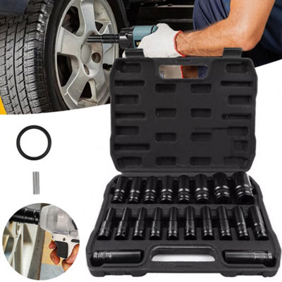 20Pcs Deep Impact Socket Set 1/2 Inch Drive Metric 832mm Metric For Car Truck from B&Q