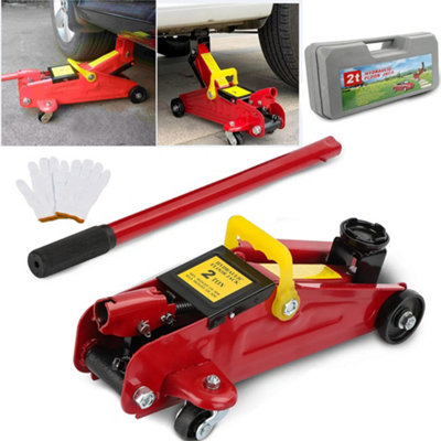 2 Ton Tonne Hydraulic Trolley Floor Jack With Plastic Storage Carry Case Car Van from B&Q
