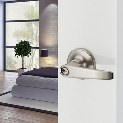 Home Entry Lever Three-Handle Door Lock Set Bathroom Entrance Passage With Key