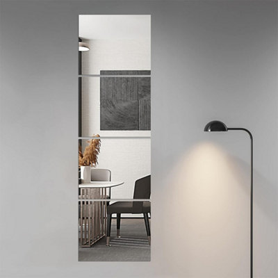  - 4Pcs 30X30Cm Mirror Tiles Wall Sticker Square Self Adhesive Stick On Home Decor